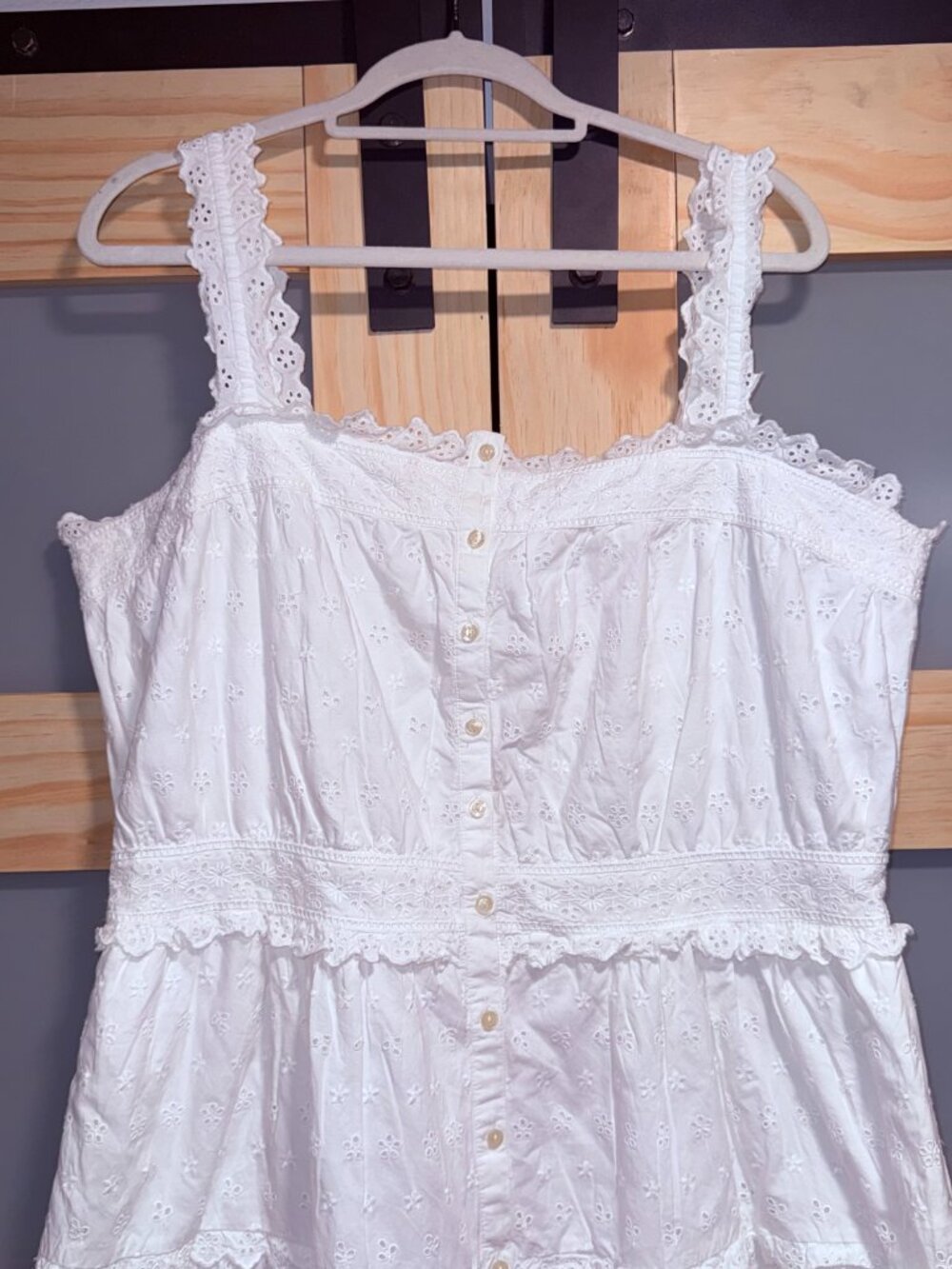 Gap x DOEN White Eyelet Midi Dress XL - Picture 4 of 10